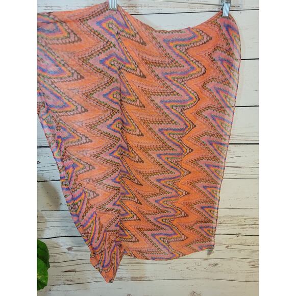 70's Lot of 3 NEW CG Infinity Scarves Orange Green Yellow Chevron - Picture 10 of 12